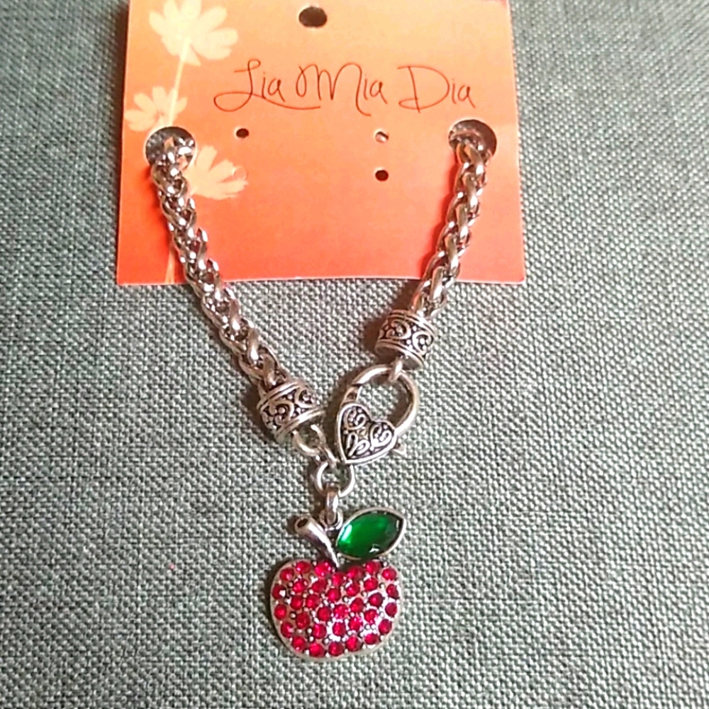 😻 3 For $15 ~ Red Apple Bling Bracelet